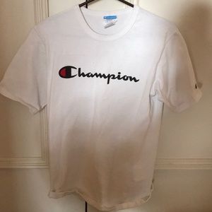 White Champion Tee